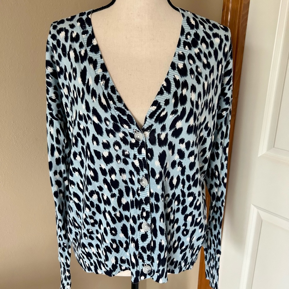 Loft Lightweight Leopard Cardigan, Size S